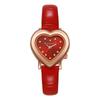 Reloj de Moda para Mujer Simple Temperamento Retro Reloj de Cuarzo con Forma de Corazón Pequeño Reloj de Estudiante para Mujer Reloj de Moda