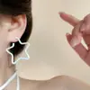 Brincos Azuis de Estrela Vazada para Mulheres Simples Sensação de Alto Padrão Rosto Quadrado e Redondo Temperamento Ear Cuffs Novo Estilo 2026 Acessórios de Brincos de Personalidade