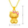 Vacío chapado en oro lindo colgante de gato KT de dibujos animados con goteo de pegamento colgante de gatito tienda de oro con colgante de gatito de oro duro 3D