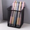 Portalápices de Hierro, Cubo de Almacenamiento Hueco para Escritorio, Papelería Simple para Estudiantes, Portalápices Redondo y Cuadrado Multicolor Multifuncional para Oficina