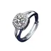 Anillo Abierto de Lujo con Diamantes Completos, Ocho Corazones y Ocho Flechas, Chapado en Pt950, Moissanita Simulada, para Mujer, Exclusivamente para Joyería de Transmisión en Vivo de Celebridades de Internet