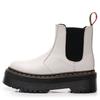 Epiden 2976 Chelsea Boots Botas femininas de plataforma para motocicleta Botas curtas femininas de couro britânico com plataforma e solado slip-on