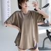 Conjunto Fitness Gola Redonda plus size Comprimento Médio Cobrindo a Carne Roupa Exterior Emagrecedora Secagem Rápida Fitness Yoga Corrida Top Esportivo