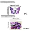 Adesivos de Parede Borboleta Colorida Artesanais Estéreo 3D para Decoração de Fundo de Casamento e Festival, Adesivos de Parede para Decoração de Quarto, um Pacote com 24 Peças