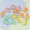 Fatias de limão simuladas translúcidas geladas, acessórios de resina de brinquedo de frutas grandes e pequenos, acessórios de cabelo de cola de creme DIY, presilhas de cabelo