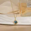 Collar de Acero de Titanio con Flor Giratoria de Celebridad de Internet Más Vendido, Diseño de Nicho, Sencillo, Moderno, Estilo Retro, Joyería de Cadena para Clavícula