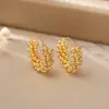 Brincos em U Banhados a Ouro Cobre com Toque de Luxo, Joia de Orelha da Moda e Exquisita de Nicho para Mulheres, Artesanato Pesado, Presilhas de Orelha Estilo Europeu e Americano Ins