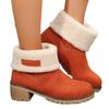 2024 Nuevas Botas de Nieve Europeas y Americanas Transfronterizas para Mujer Botas Cálidas Engrosadas Talla Grande Tacón Medio Aumentado Botas de Nieve para Mujer