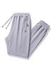 Pantalones Deportivos para Hombre Primavera y Otoño Moda de Marca Gris Algodón Puro Pantalones Casuales para Hombre Sueltos Combinan con Todo Pantalones de Moda hasta el Tobillo