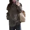Gabardina Única y Súper Elegante para Mujer de Principios de Otoño 2026 Nuevo Diseño para Figuras Petites, Corte Holgado, Abrigo Corto Adelgazante