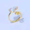 Anillo Retro Francés de Imitación de Perlas Mapebe para Mujer, Lujo Ligero, Moda Exquisita, Personalidad para el Trabajo, Joyería de Mano con Diseño de Nicho