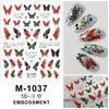 Pegatinas de Uñas con Relieve Mariposa Estilo Nacional Dibujos Animados Navidad Florales Pegatinas para Uñas de Niños Diario Funda de Teléfono Móvil Maquillaje DIY