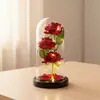 Ramo de Flores Eternas de Rosa Transfronterizo en Cúpula de Cristal, Caja de Regalo para el Día de San Valentín, Producto Terminado, Regalo de Navidad para el Día de la Madre