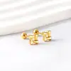 Outono 2023 novo criativo moderno personalizado nicho metal estilo frio temperamento transfronteiriço venda quente aço inoxidável brincos de tarraxa