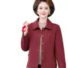 Jaqueta de moda primavera e outono para mulheres de meia-idade e idosas, modelo novo estiloso 2026 para mães, jaqueta casual com gola de lapela