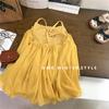 Vestido de niña Verano Nuevo Vacaciones Playa Vacaciones Falda Estilo coreano Espalda descubierta Cuello Halter Falda