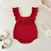 Enterizo de Punto 100% Algodón para Niños con Tirantes y Volante Francés Primavera/Otoño Transpirable Apto para la Piel Ropa de Abrigo Body de Triángulo