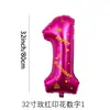 Globos Personalizados Impresos de 32 pulgadas con Números 0-9 Multicolores de Papel de Aluminio Suministros de Decoración para Fiesta de Cumpleaños Aniversario
