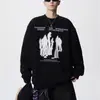 Moletom com gola careca e estampa de personagem retrô americana, unissex, marca da moda de outono, peça de moletom solta e versátil para casais