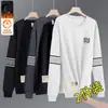 Moletom com gola redonda e forro de fleece para homens, marca moderna de outono e inverno, peça versátil solta de manga longa para usar por baixo, roupa de casal unissex, top para estudante