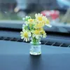 Internet Celebrant Fresh Vaso Flor Casa de Bonecas Mini Simulação Interior Do Carro Console Central Decoração Enfeites de Carro Espelho Cruzado