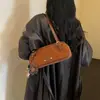 Moda estilo coreano, fresca y delicada, bolso de un solo hombro, bolso de mano de gamuza, bolso de axila, color liso, bolso de mujer suave y exquisito