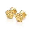 Pendientes de flor de acero inoxidable y oro de 18 quilates INS estilo europeo y americano nicho de alta gama simples con borlas de rosa joyería para orejas venta al por mayor