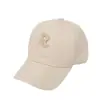 Boné de Baseball com Letra R Versátil Casual Aba Curva Aba Curva Chapéu de Sol Chapéu Bordado para Homens e Mulheres