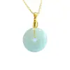 Colar com Pingente de Jade Birmanês Natural Grau A Guan Yu Paz Transmissão ao Vivo Venda Quente Atacado S5100402