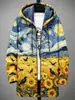 Chaqueta de algodón con capucha de manga larga, nueva para 2026, estilo europeo y americano, estampado digital 3D, ropa exterior casual de manga larga con capucha para hombre