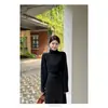 ¡Llegó! Top de punto de cuello alto con fruncido lateral, diseñado para mujer, perfecto para usar en capas en otoño e invierno, entallado a la cintura, adelgazante y elegante