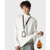 Camiseta de Manga Larga de Peso Pesado con Cuello Alto y Forro Polar para Hombre, Tendencia de Invierno, Ajuste Holgado, Capa Base Cálida, Top Casual de Color Sólido Estilo Americano