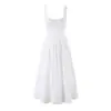 Atacado 2026 Novidades de Primavera Estilo Europeu Roupas Femininas Vestido Longo com Acabamento de Renda Branca 6843