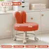 Taburete con Ruedas Giratorias para Abrir Paquetes, Taburete Bajo con Ruedas, Silla Estilo Crema, Taburete Pequeño para el Hogar para Limpiar Pisos, Acabado de Costuras y Organización de Artículos, Taburete Redondo