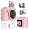 Cámara instantánea para niños puede imprimir fotos directamente, cámara digital mini con cámaras duales de alta definición frontal y trasera