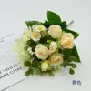 Flores Artificiales, Flores de Seda, Materiales Florales para Bodas, Decoración de Escena para Salón de Bodas, Colores Primaverales de Rosa y Cítricos, Elaboración de Ramos, Ramo de Novia