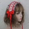 Diadema Lolita de chica suave japonesa con encaje blanco, dulce y versátil, gato y carta de amor, diadema Lolita con asa de ángel