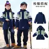 Calças com punho, uniformes escolares para alunos do ensino fundamental, uniformes de jardim de infância, uniformes de classe, jaqueta três em um para esportes ao ar livre, terno infantil
