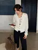 Han Xun Cloud Piel Suave y Pegajosa Cardigan de Punto para Mujer Otoño 2026 Suéter Suave de Lana Mohair 27118