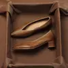 Zapatos planos de estilo coreano retro, súper suaves y modernos para mujer, con tacón medio grueso y punta fina, zapatos de abuela versátiles y cómodos, adecuados para el trabajo