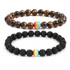 Pulseiras de Pedra Natural para Casal Transfronteiriças Europeias e Americanas da Amazon, Conjunto de Pulseiras Moderno e Versátil, Presente para Encontro, Unissex