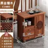 Armário de Chá Móvel, Mesa de Chá para Sala de Estar, Nova Sala de Chá Estilo Chinês, Armário de Chá para Escritório, Estante de Armazenamento, Carrinho de Chá em Madeira Maciça, Armário de Água para Chá
