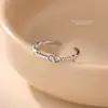 Yun Xiao Shu Anel de Dedo Aberto com Nó de Amor em Prata Esterlina S925 para Mulheres Anel de Banda Fina Simples Versátil Fábrica de Origem Atacado