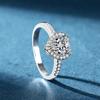 Anillo de Moissanita de 1 Quilate para Mujer, Anillo de Plata S925, Anillo con Forma de Corazón, Anillo de Diamante Simulado, Anillo de Boda de Alta Gama, Transfronterizo