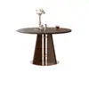 2026 Nuevo Estilo Vintage Sala de Estar Mesa de Comedor de Pizarra Mesa de Comedor Redonda de Diseño para el Hogar con Sillas