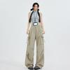 Monos con cordón de primavera y verano 2025 para mujer, diseño de chica sexy de calle alta, pantalones largos casuales de pierna ancha y adelgazantes de cintura alta