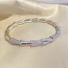 Estilo Europeo y Americano de Alta Resistencia, Personalizado, Moderno, Joyería de Alta Gama, Lujo Discreto, Pulseras Apilables, Pulseras de Zirconia Incrustadas con Diamantes