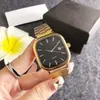 Reloj Pequeño Cuadrado Dorado Más Vendido Retro Lujo Ligero Esfera Grande Calendario Reloj Hip-Hop Rapper Reloj Estudiante Examen