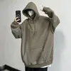 Sudadera con capucha negra para hombre, nuevo estilo de otoño, marca de tendencia retro americana, top casual holgado, chaqueta de diseño nicho