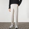 Pantalones de Moda Coreana para Hombre Rectos Slim-fit Estilo Hong Kong Caída Pantalones Casuales para Hombre